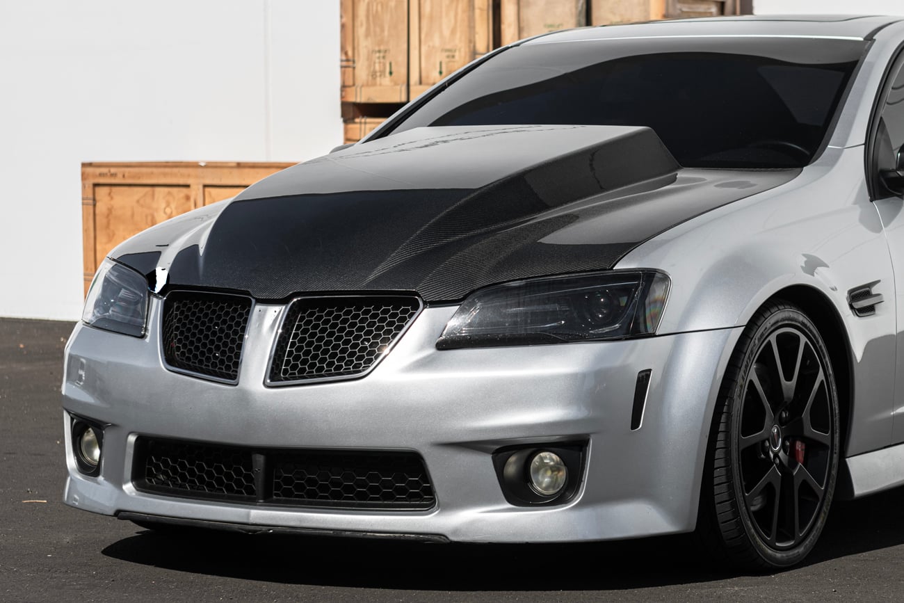 2008-2009 PONTIAC G8 CARBON FIBER FRONT COWL HOOD